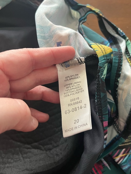 Swimsuits For All Women's One-piece Teal Multicolor Tropical Print Size 20 - Picture 4 of 7